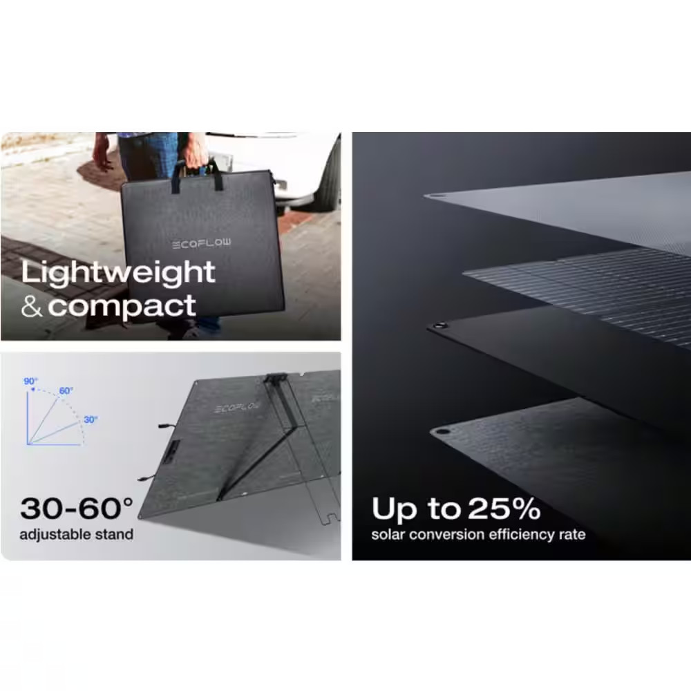 45-Watt Topcon Portable Solar Panel up to 25% Conversion Rate, IP68, Ideal Solar