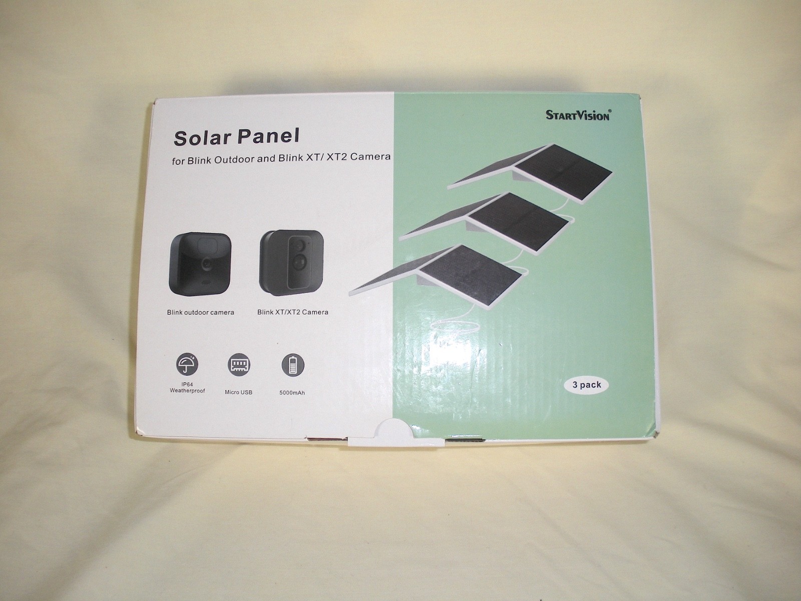 3 Pack Solar Panel for Blink Camera Outdoor 4 (4th Gen) /2K+/3rd Gen/XT/XT2