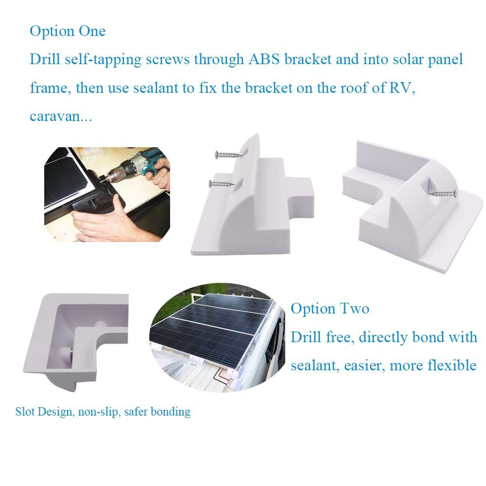 7PCS Solar Panel Mounting Brackets Kit – Drill-Free Corner Brackets for RVs, Cam