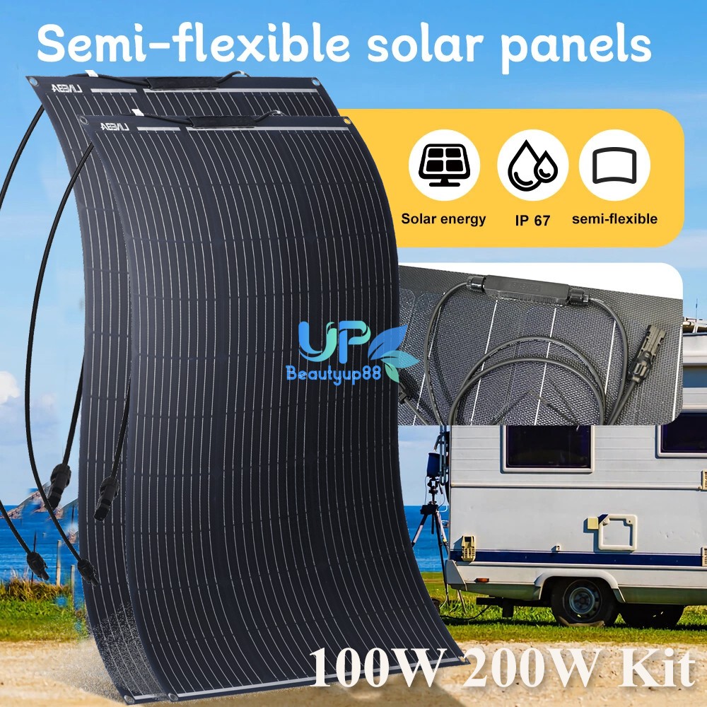 400W Portable Flexible Solar Panel IP68 for RV Camping Home Off-Grid Rooftop