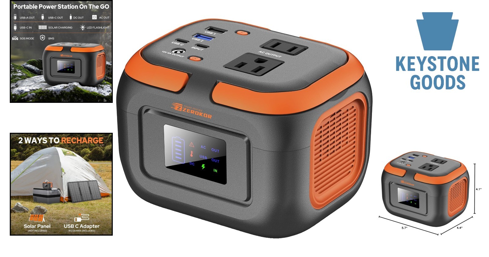 120W Portable Solar Power Station with USB-C & AC Outlets