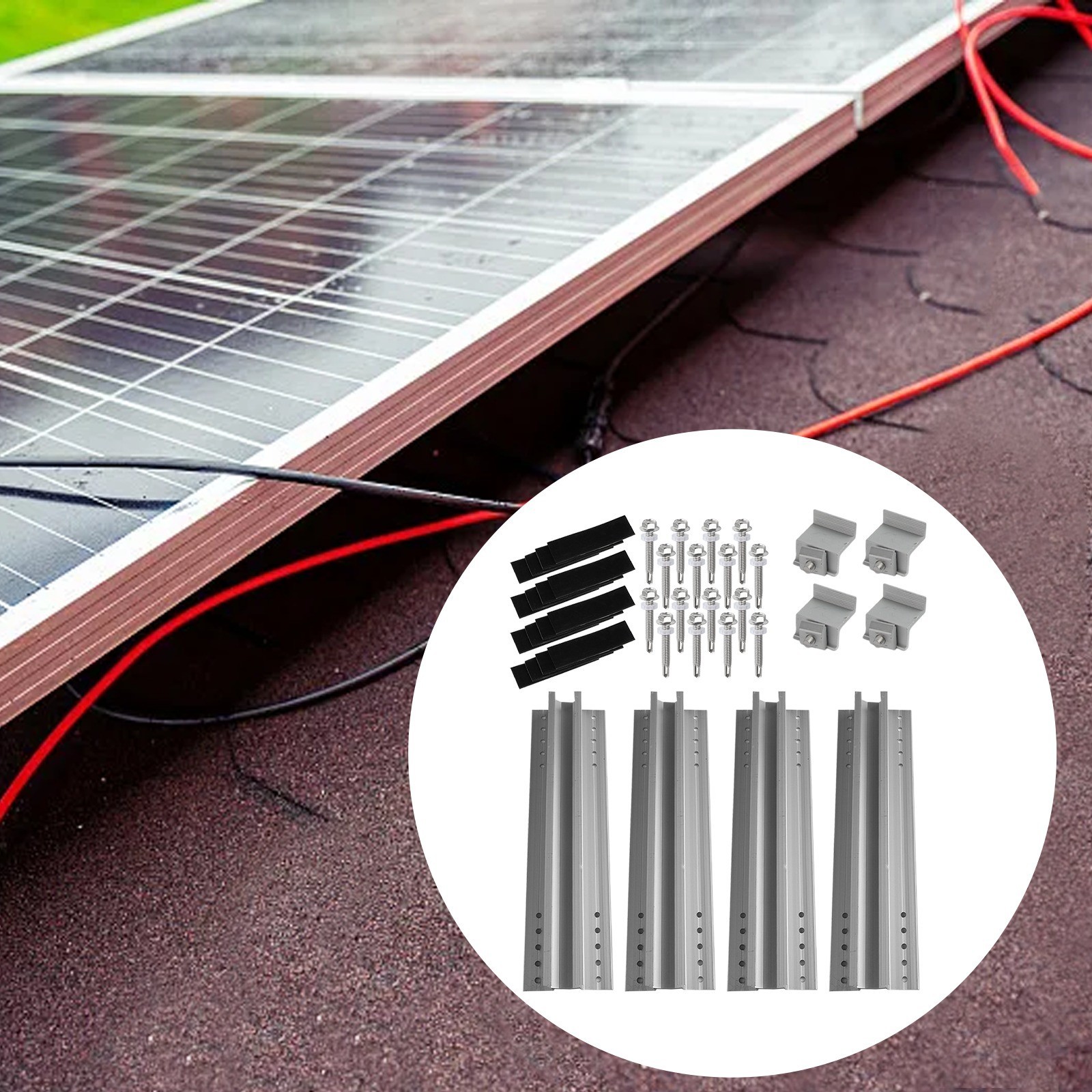 1*Solar Panel Module Aluminum Bracket Rail Trapezoidal Sheet 30cm Dust Resistant