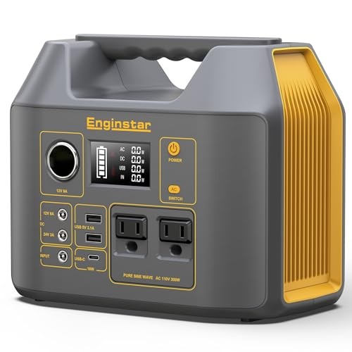 EnginStar 300W Portable Power Station 296Wh Solar