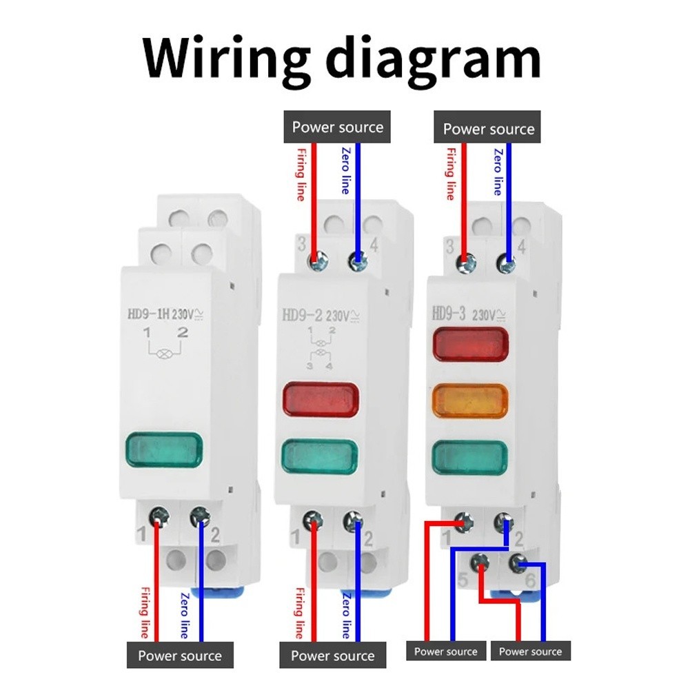 230V LED Signal Light DIN Rail Mount for Efficient Panel Indicator Setup