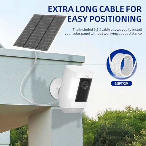 Solar Panels for Ring Camera Outdoor (New Generation) 5W 5V Solar Panel 3 White