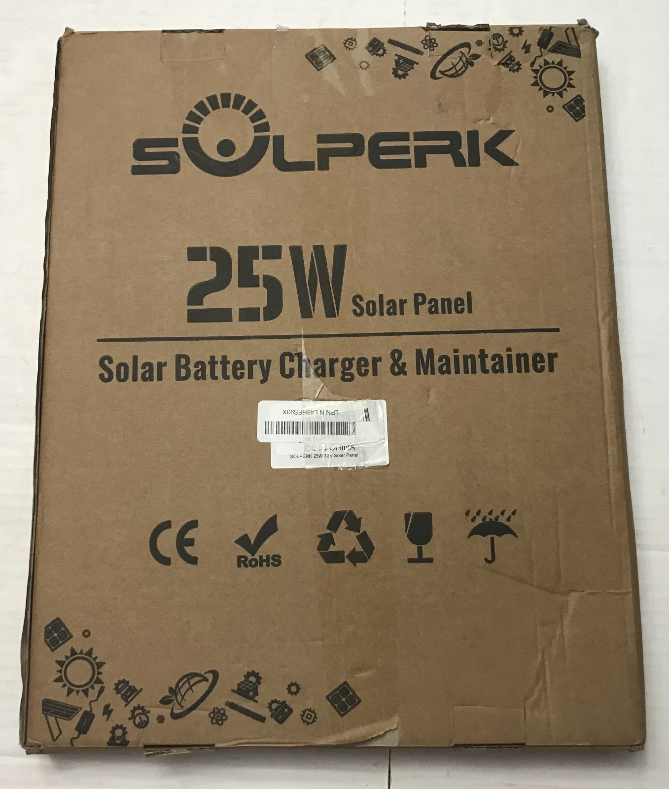 SOLPERK 25W 12V Solar Battery Charger, Waterpoof Solar Panel Kit