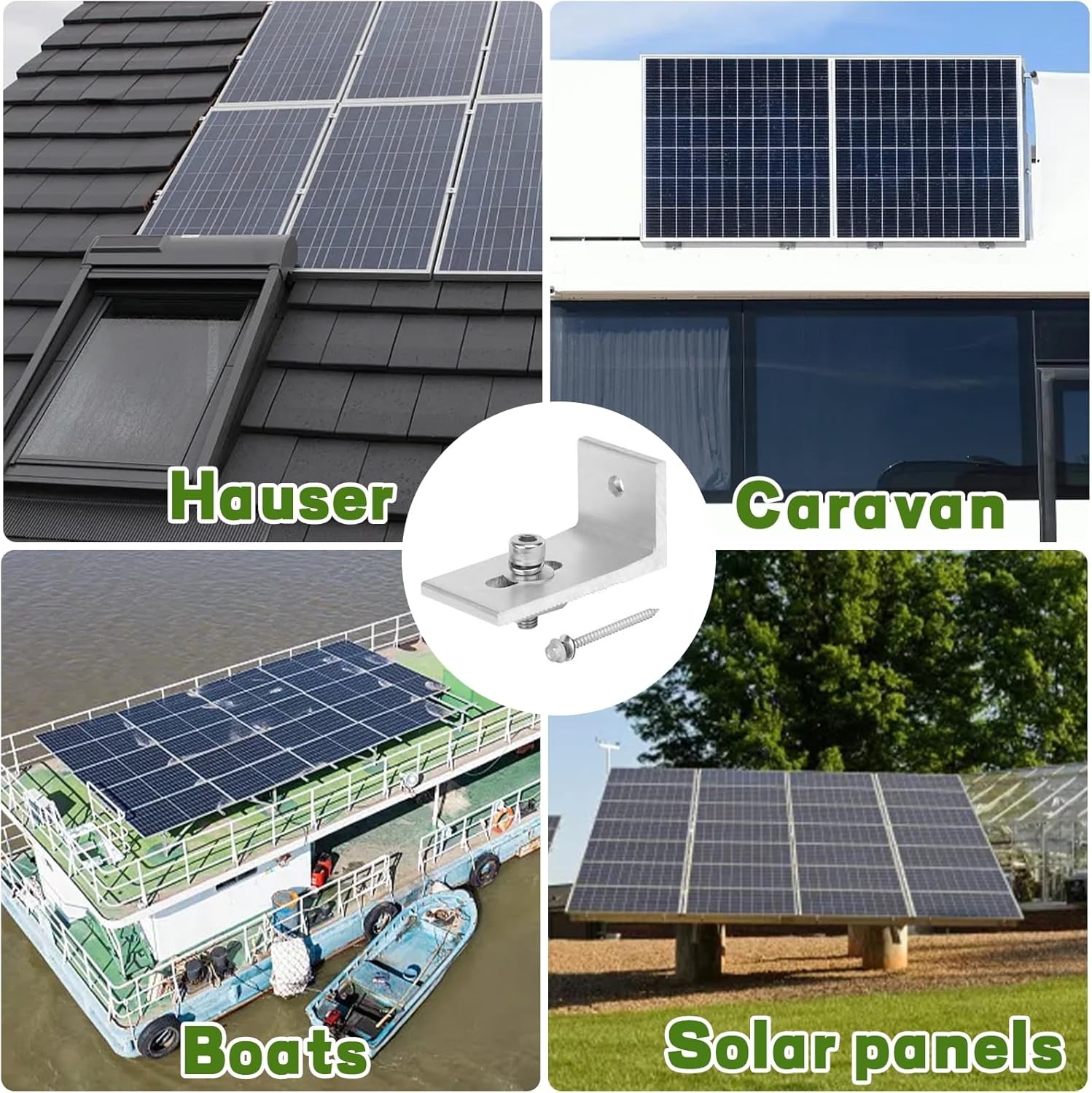 6 Pack Solar Mount L-Bracket with Hardware, Aluminum Alloy Photovoltaic Solar Pa