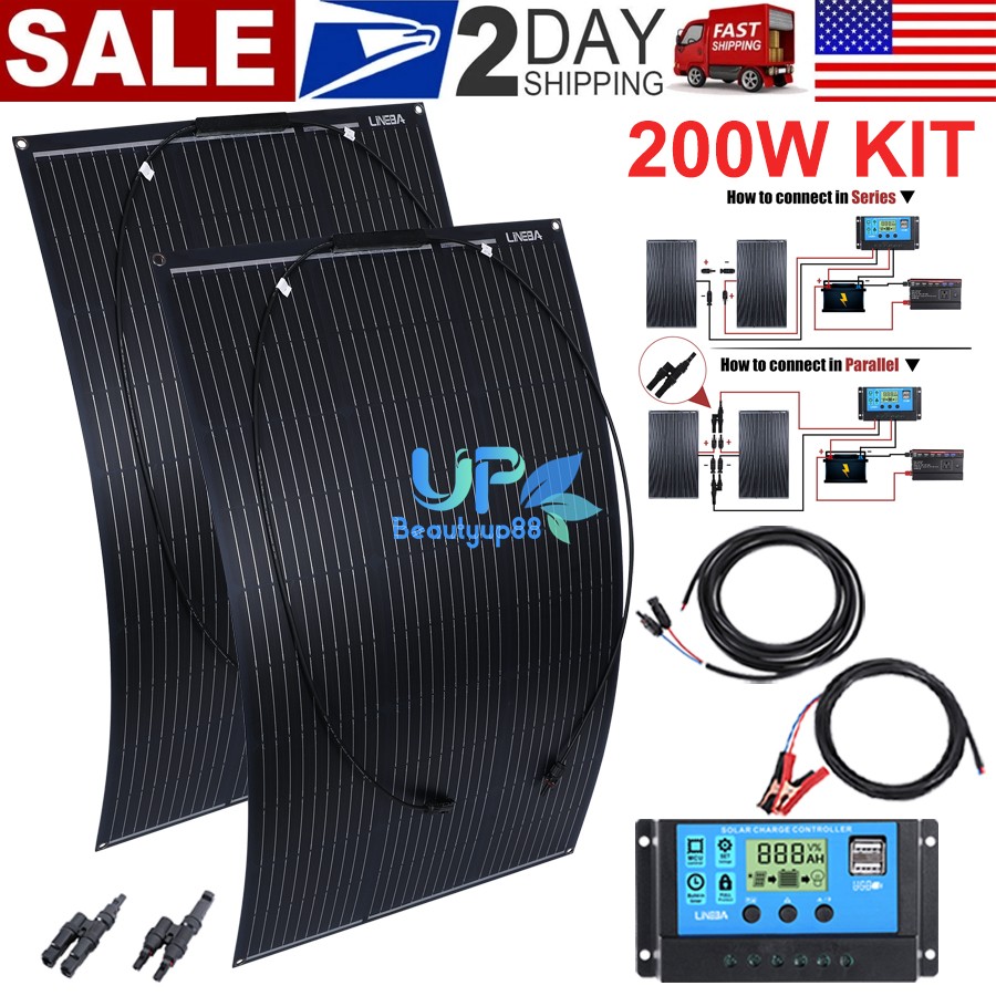 Solar Panel Kit 5000W Power Inverter Solar Generator RV Home 110V Grid System