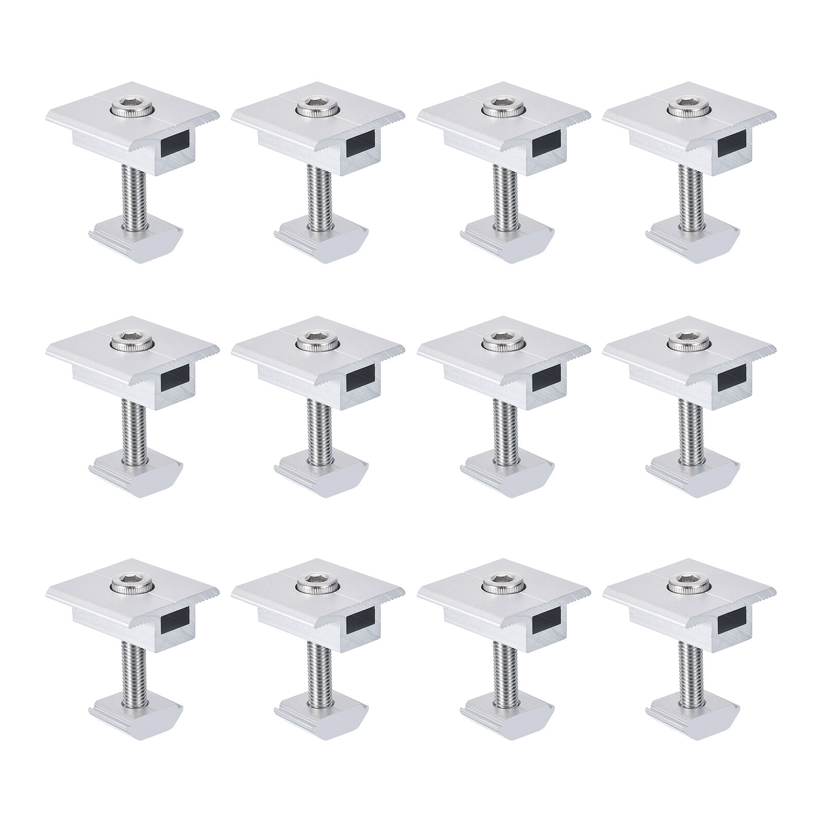 12/24Pcs 30/35mm Solar Panel Middle Clamps Aluminium Solar Panel Mount Mid Clip