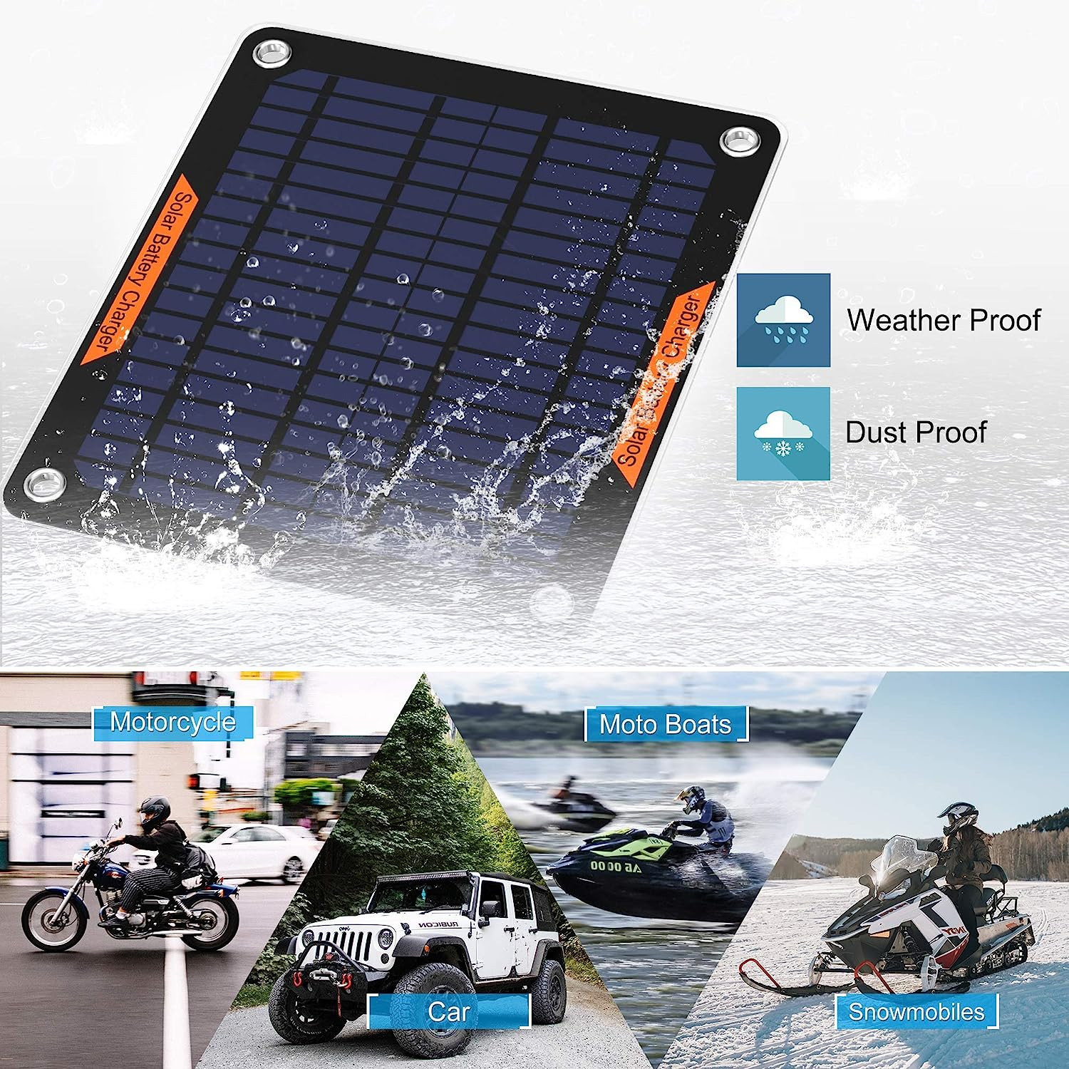Mantenedor Bateraa PORTATIL Coche Del Barco RV Cargador Goteo Panel Solar 22W