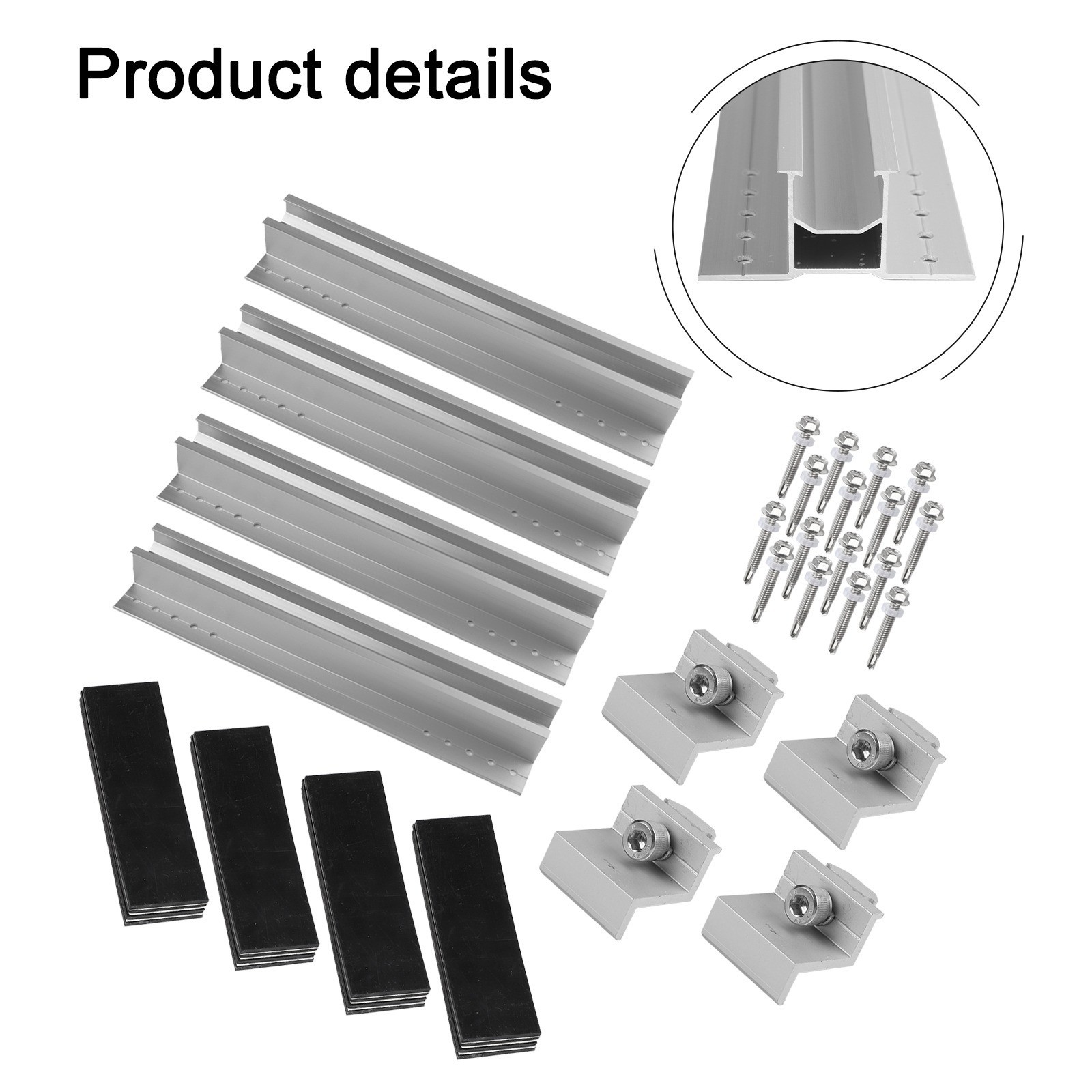 1*Solar Panel Module Aluminum Bracket Rail Trapezoidal Sheet 30cm Dust Resistant