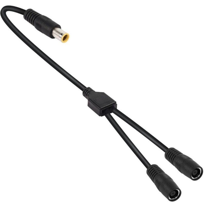 Double Input Solar Charging Cable, DC7909 Male to 2 Female Connection Line