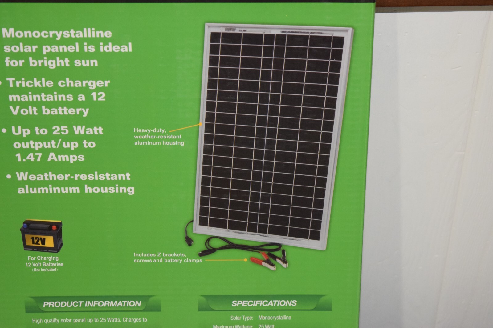 Nature Power Monocrystalline Solar Panel, 25 Watts, Model# 15025 – Brand New!