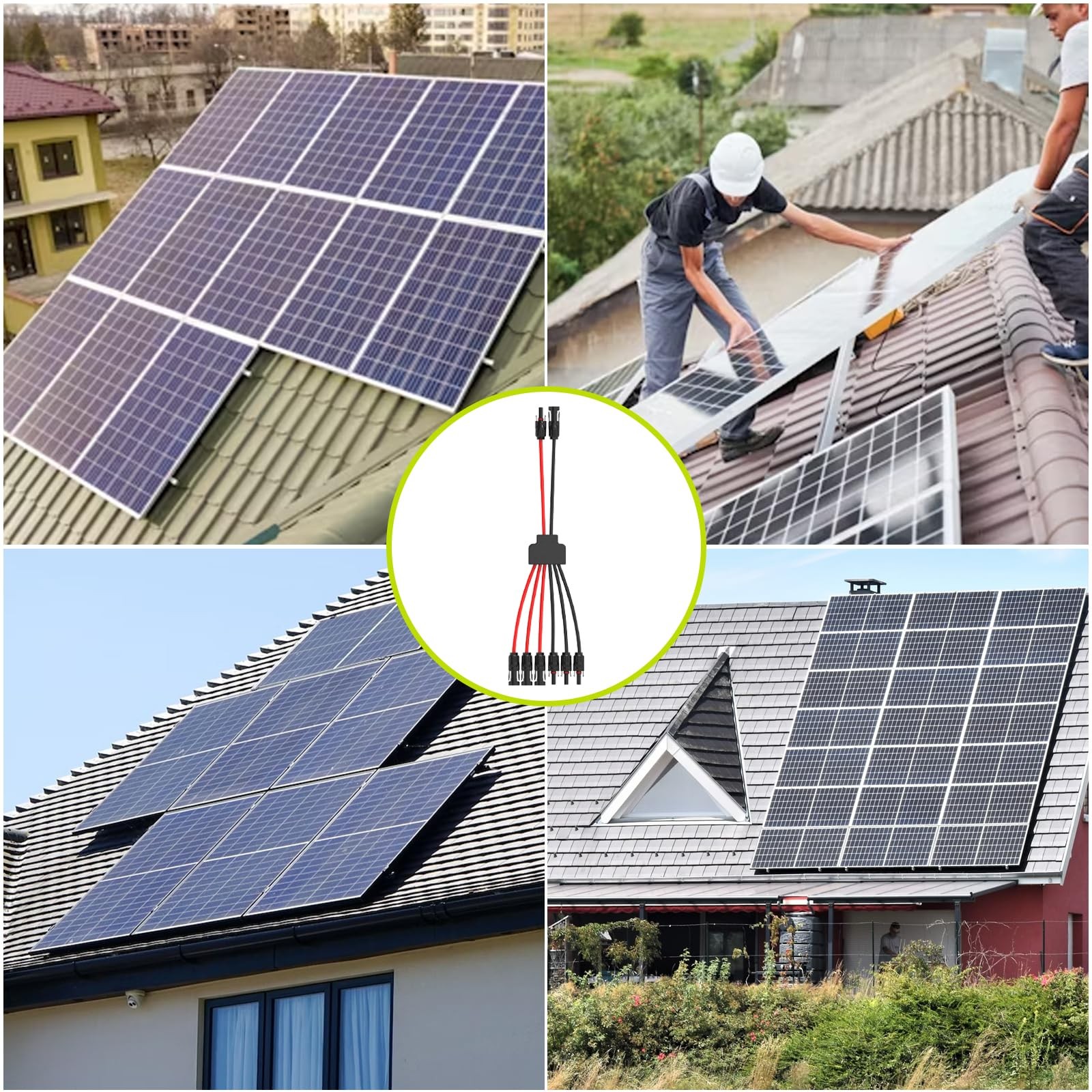 Solar Connectors for 2 Solar Panels,Tool-Free Solar Cable Splitter, IP68 Wate…