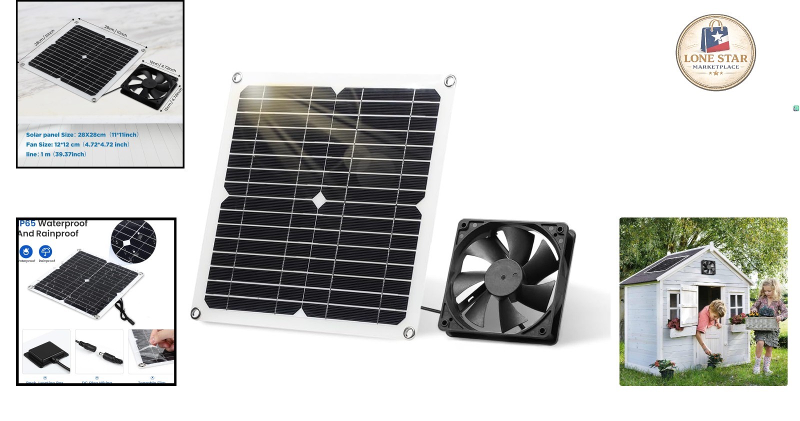 12W Weatherproof Solar Panel Fan Kit for Efficient Ventilation in Small Spaces