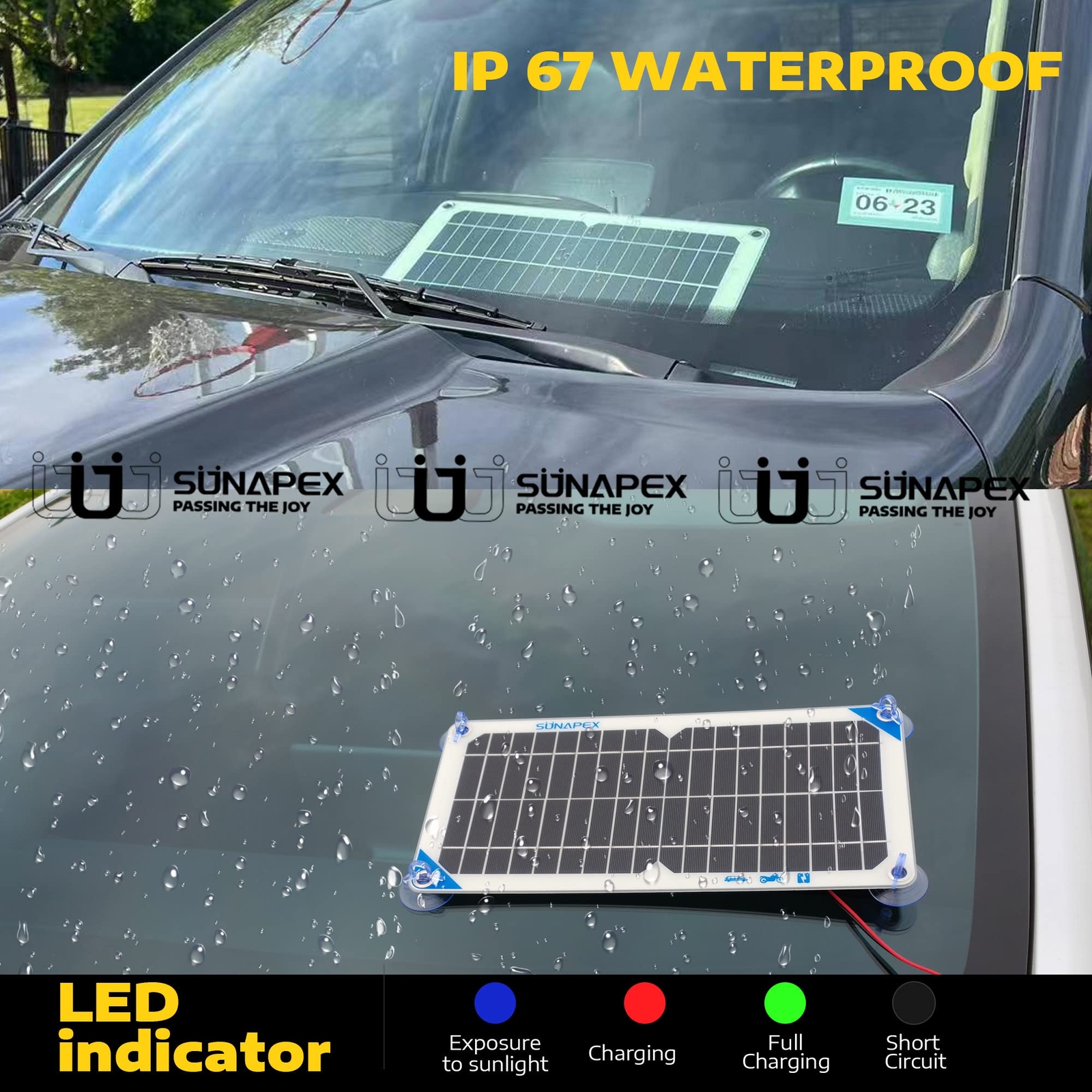 10W 12V Solar Panel Car Battery Charger 12 Volt Waterproof Solar Powered Batt…