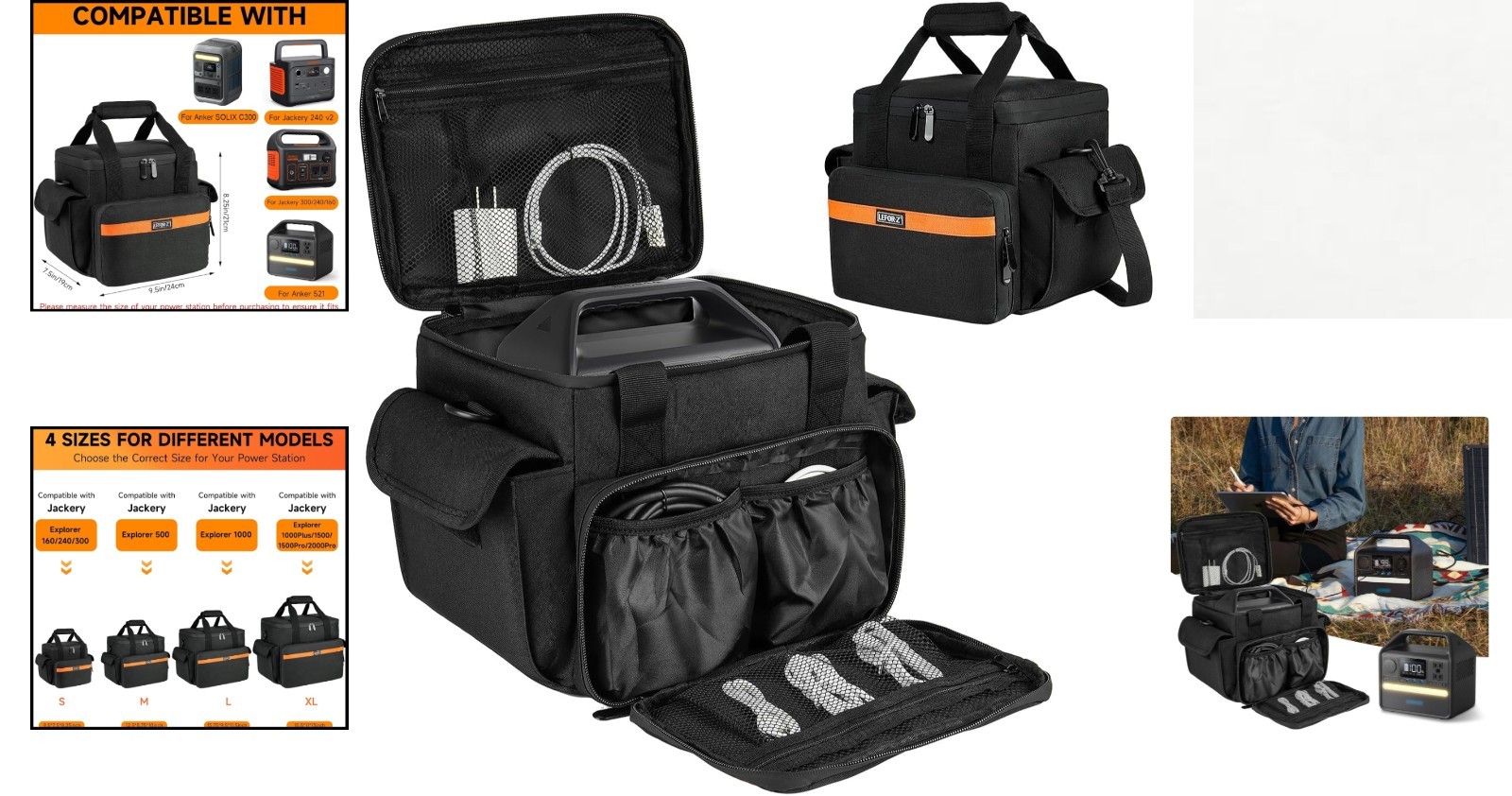 Compact Carry Bag for Jackery Explorer Series & GOLABS with 8 Functional Pockets