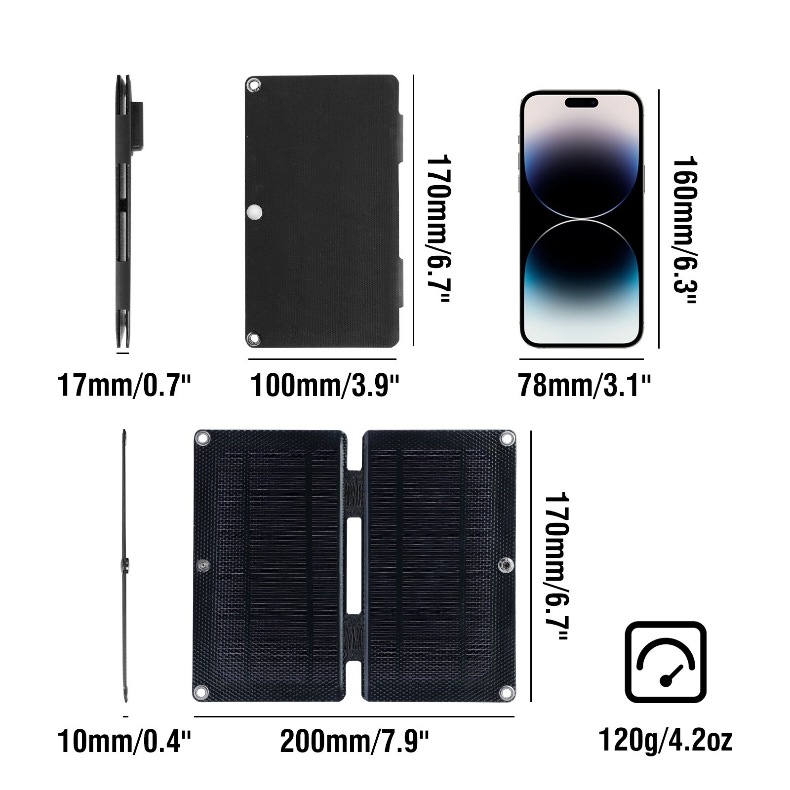 Raddy SP4 4W Portable Solar Panel 5V 0.8A Foldable Solar Charger Kit