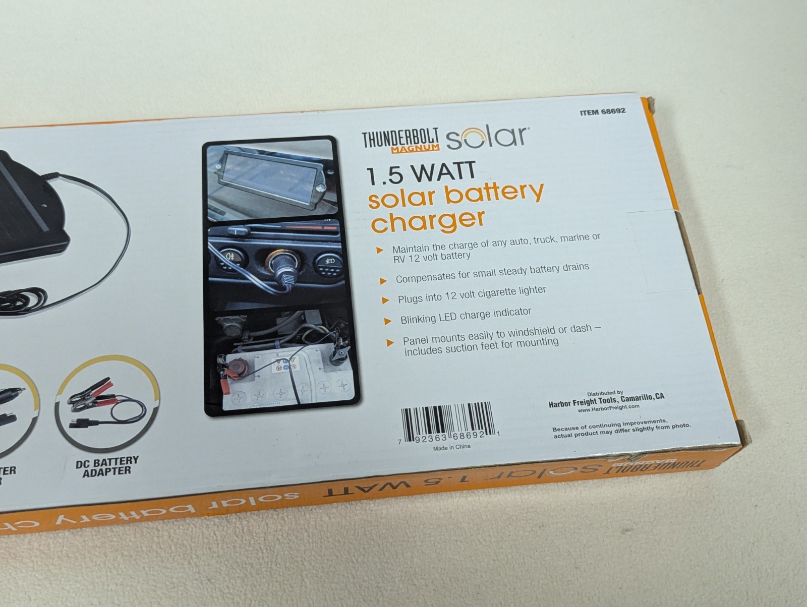 Thunderbolt Magnum Solar 1.5 Watt Battery Charger Solar Power ~ NEW NIB