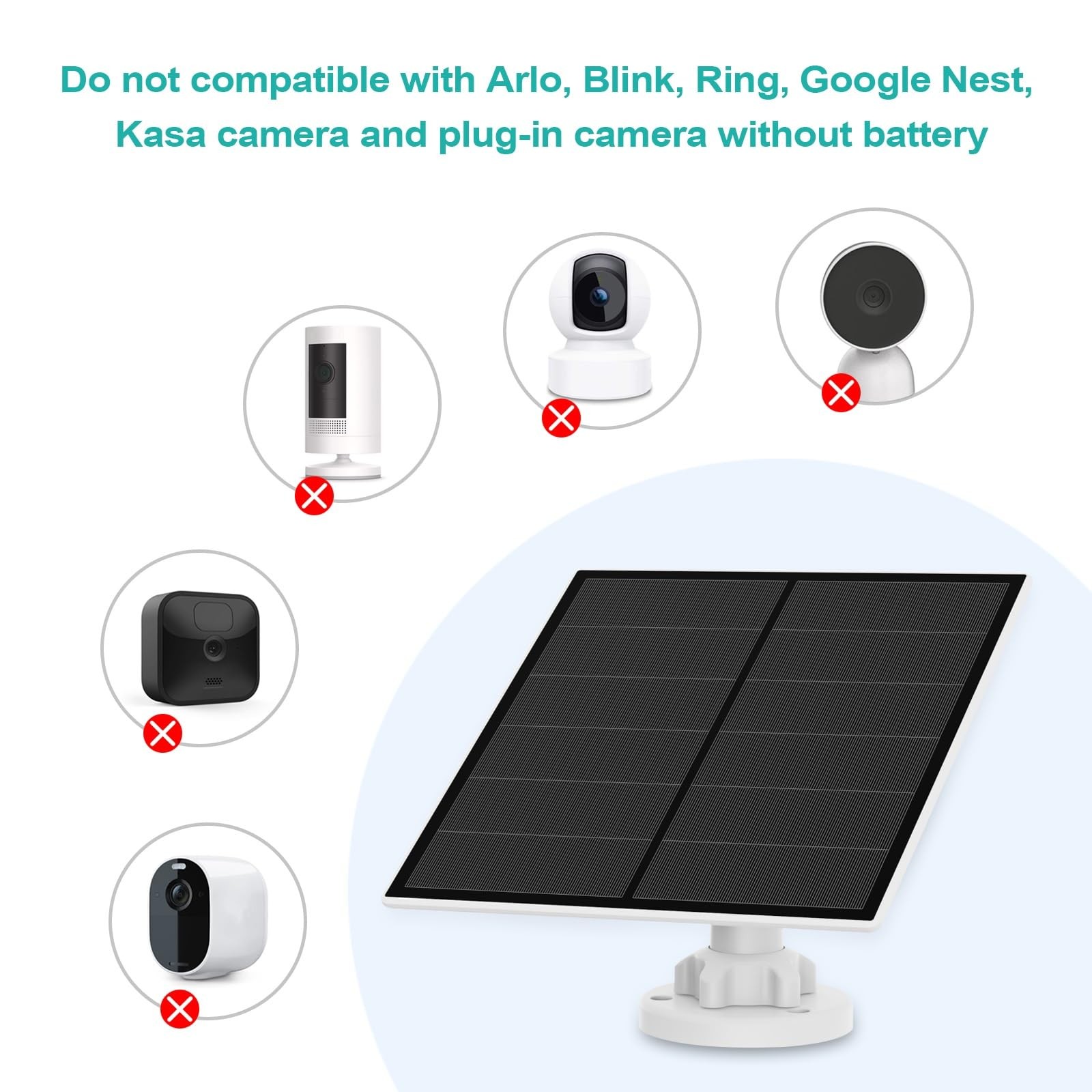 Solar Panel for Security Camera, 5W USB Solar Panel for Micro USB and USB-C P…