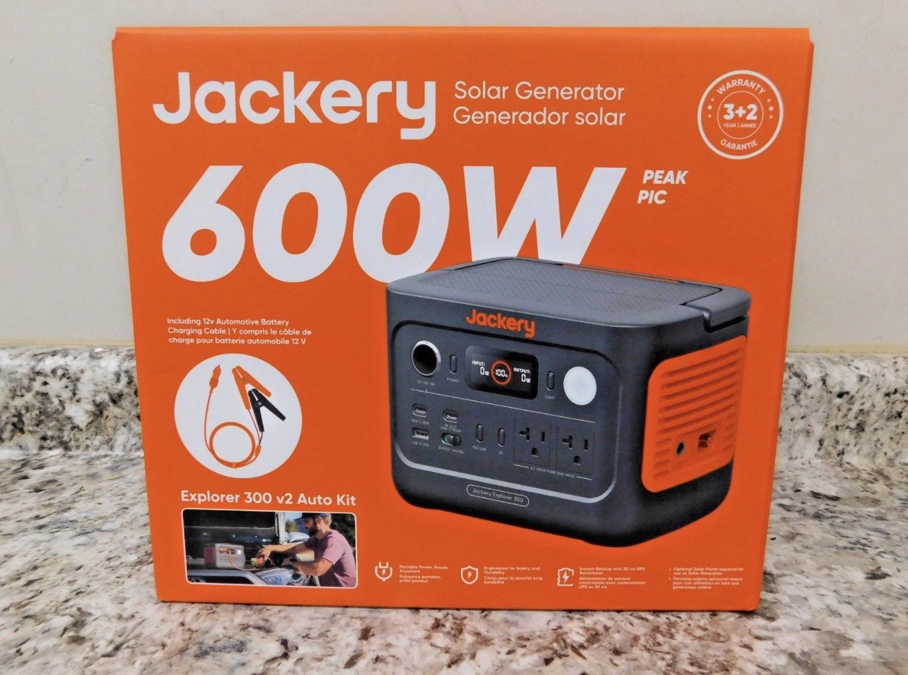 Jackery Explorer 300 v2 Auto Kit Portable Solar Generator 600W Peak