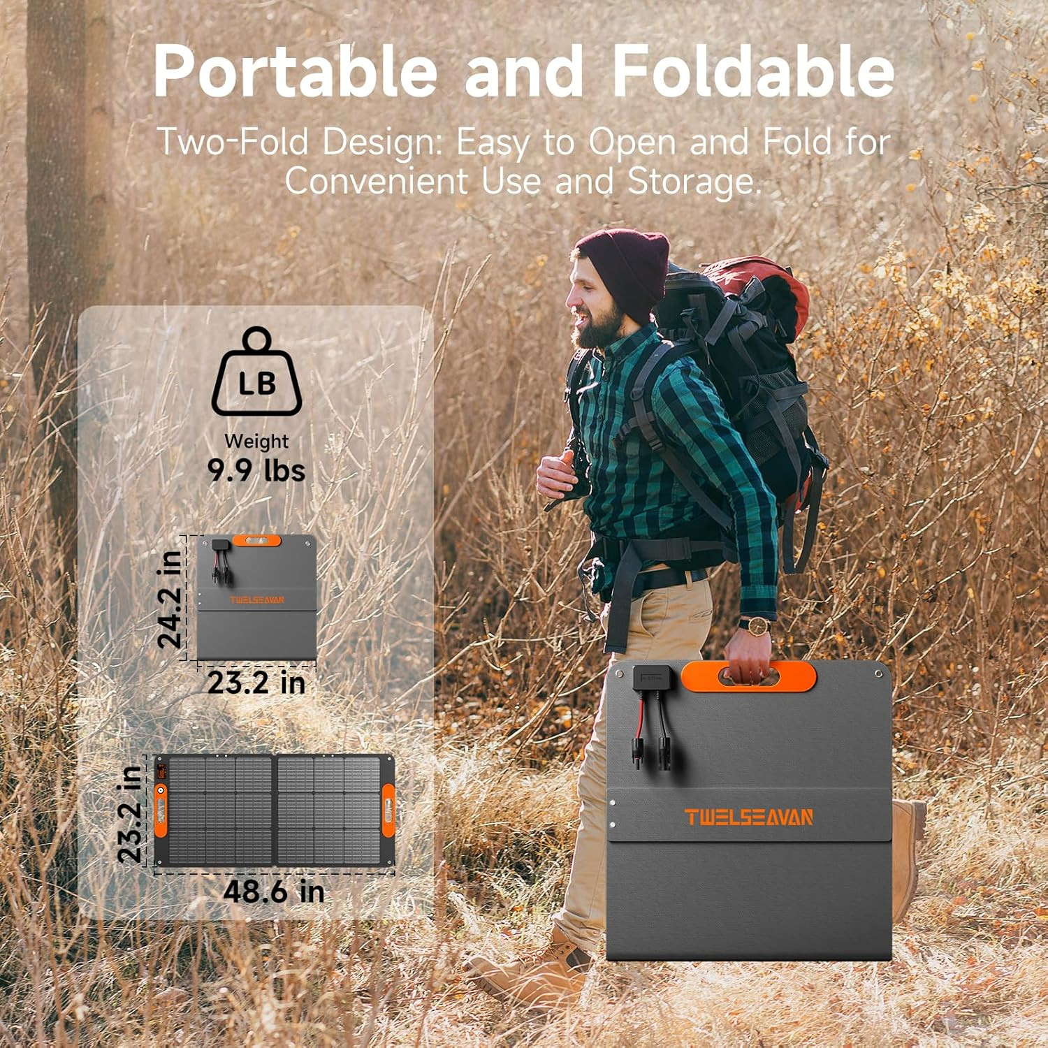 110W Portable Solar Panel for Jackery/Ef/Bluetti/Anker/Goal Zero Power Station,