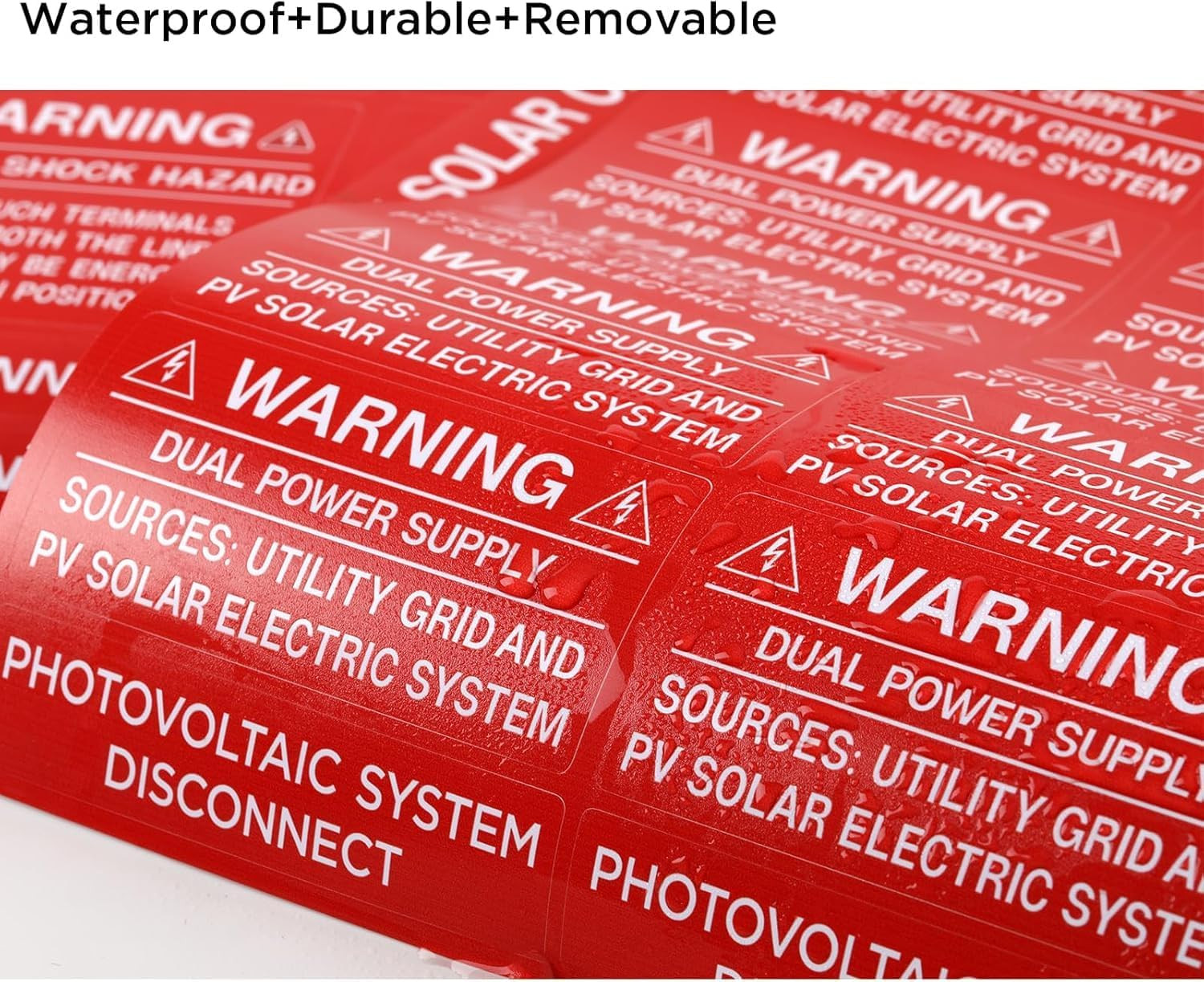 62-Pack Solar PV System Label Kit – Code 2020/2023 Compliant Photovoltaic Sticke