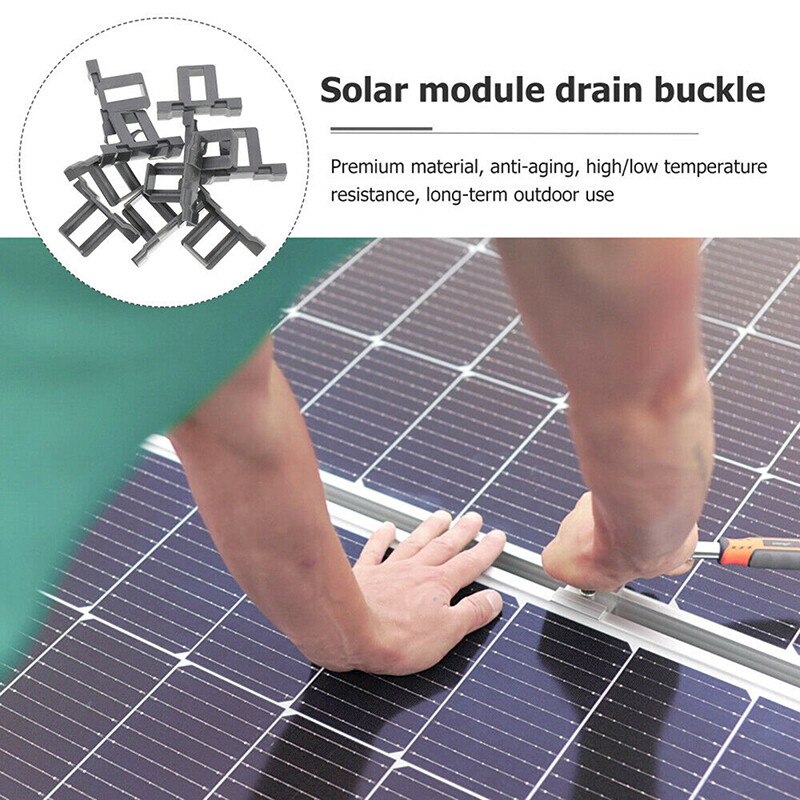 10-60X Photovoltaic Panel Water Guide Clamp Solar Panel Water Drain Remove Clips