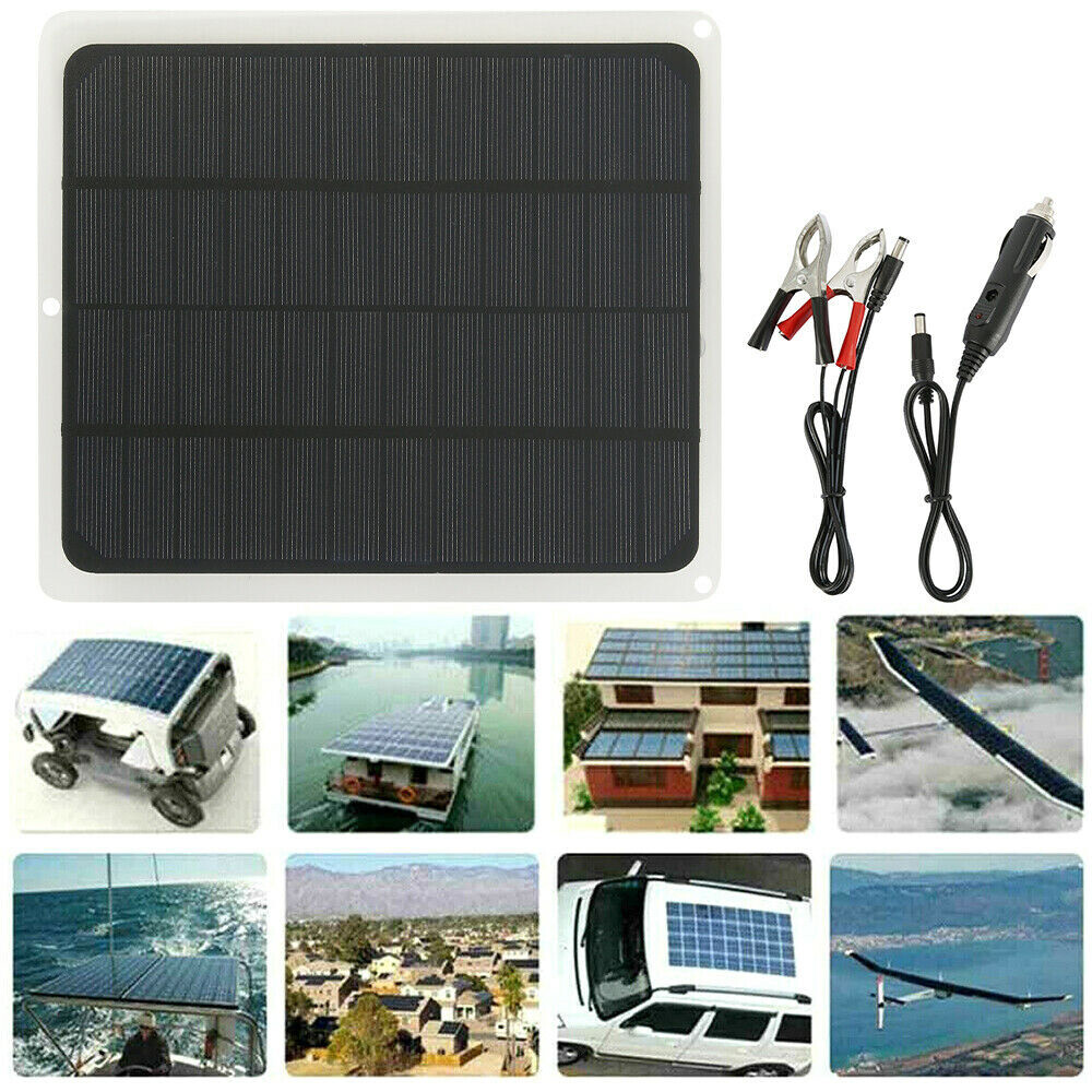 20W Solar Panel 12V Battery Charger Power Supply Maintainer Marine Boat RV Car