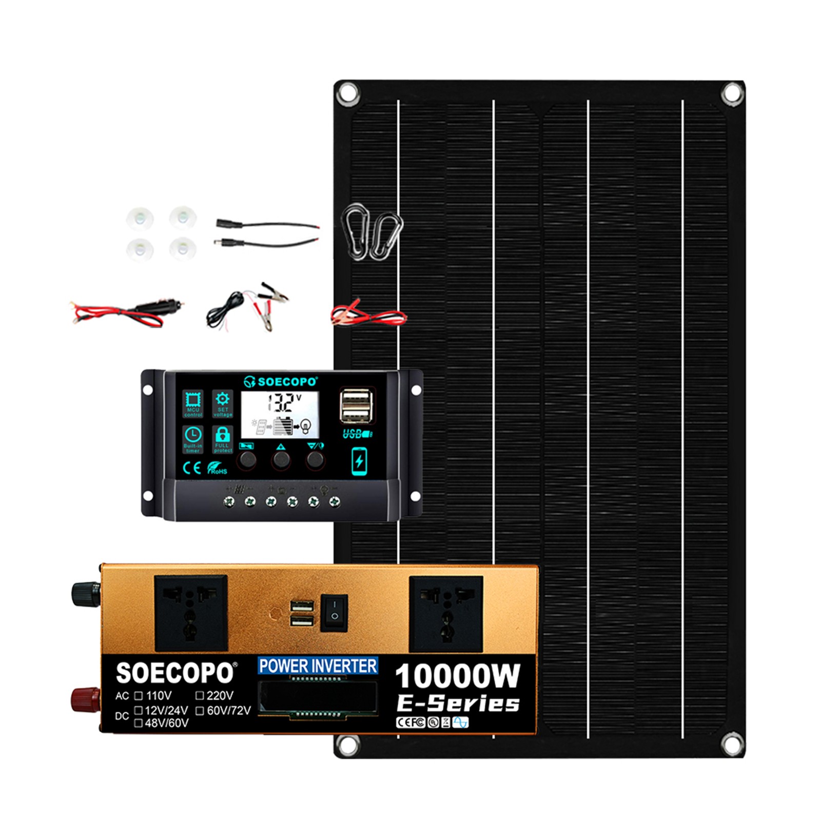 10000W Inverter 800WSolar Panel Solar Power Generator 100A Home 110V Grid System