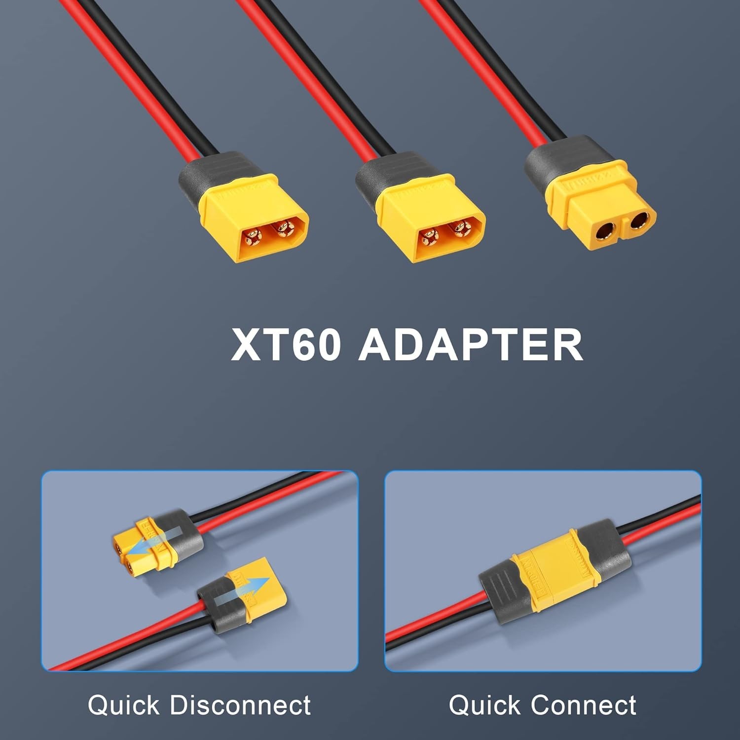 XT60 Y Splitter Extension Cable 12 AWG XT60 Female to Dual Male Connector Ada…