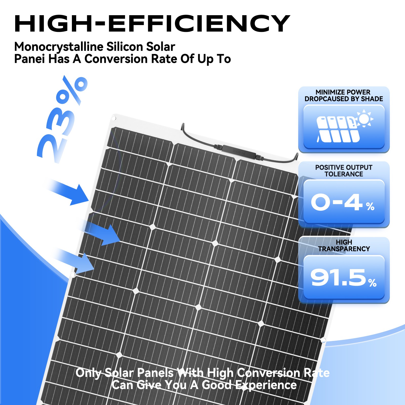 150W Flexible Solar Panel RV Rooftop Cabin Car Boat Home Camping Portable PV