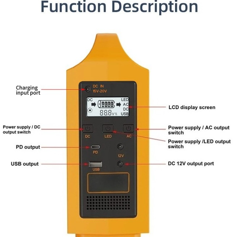 100W Solar Generator Portable Power Station Camping Emergency Backup Power Bank