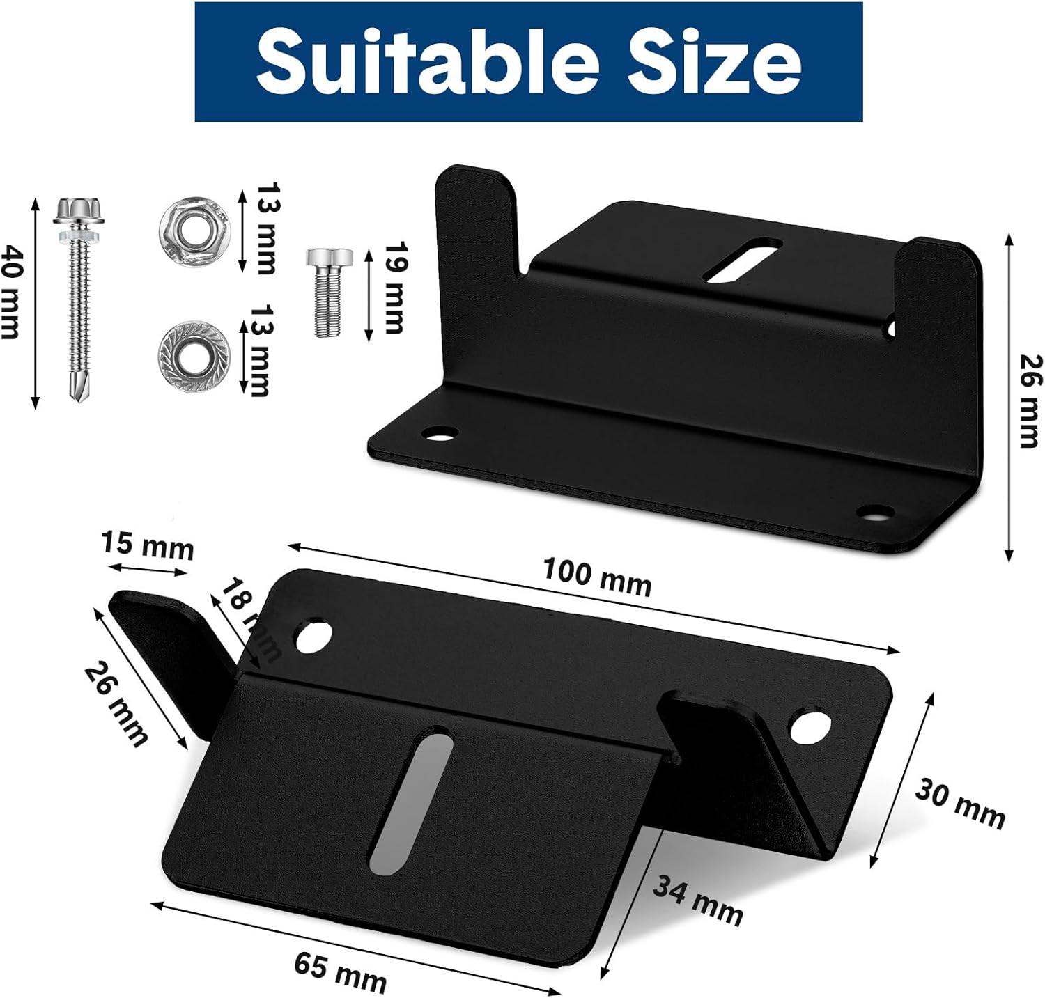 40 Sets Solar Panel Mounting Brackets Z Bracket Aluminum Alloy Solar Panel Mount