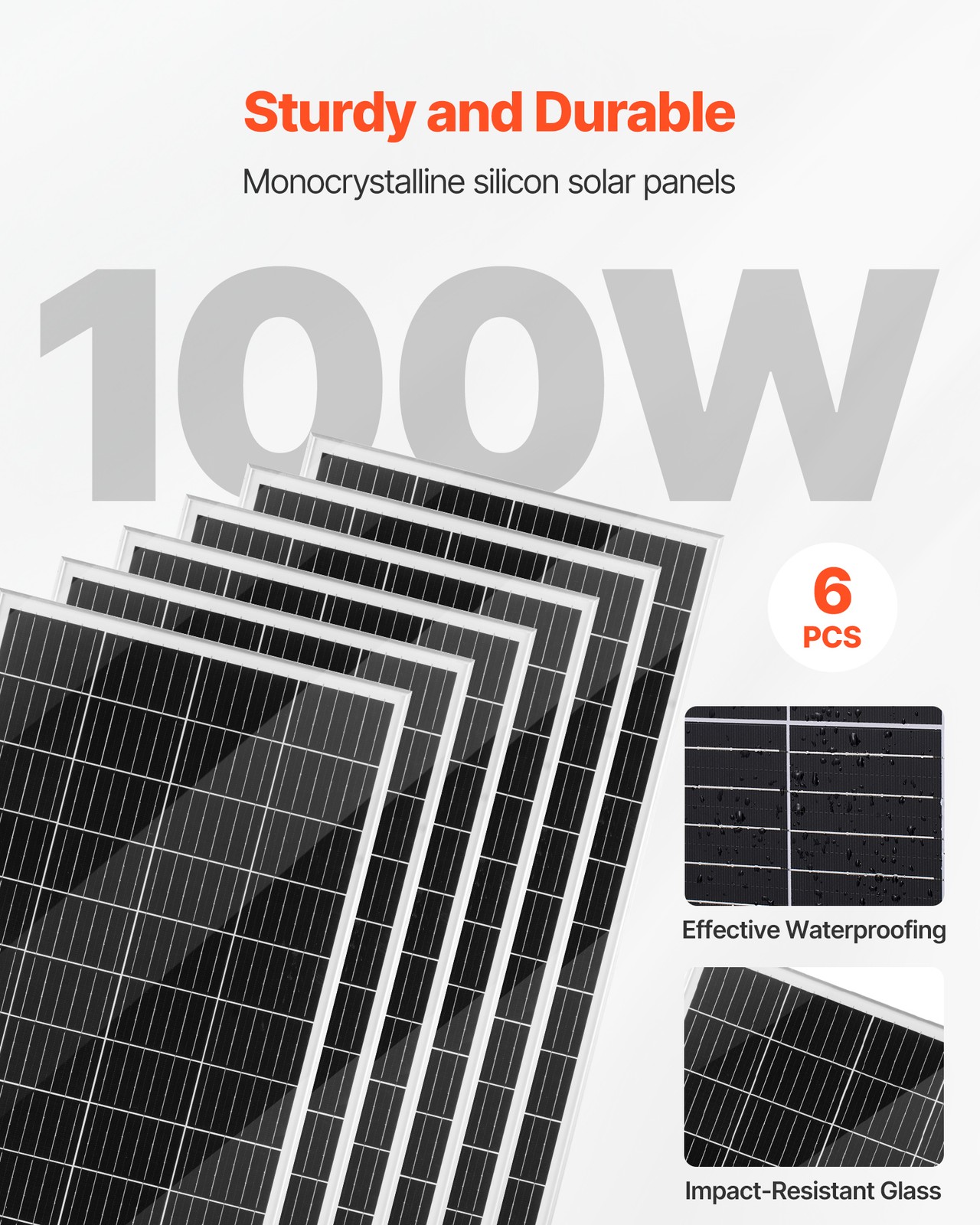 VEVOR 24V 1000W Solar Wind Power Kit 6PCS 100W Solar Panels 400W Wind Turbine
