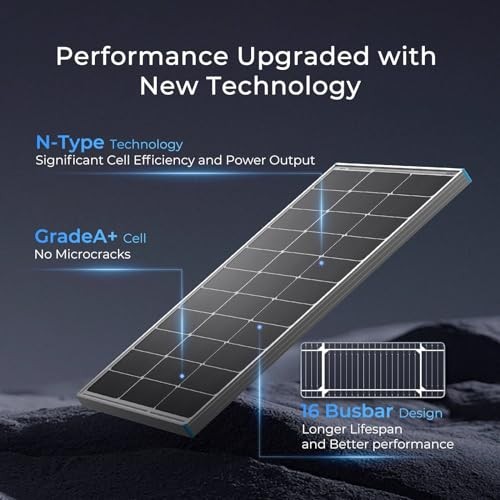 100W Solar Panel N-Type, 12V 100 Watt Solar Panel 100 W N-Type Solar Panel