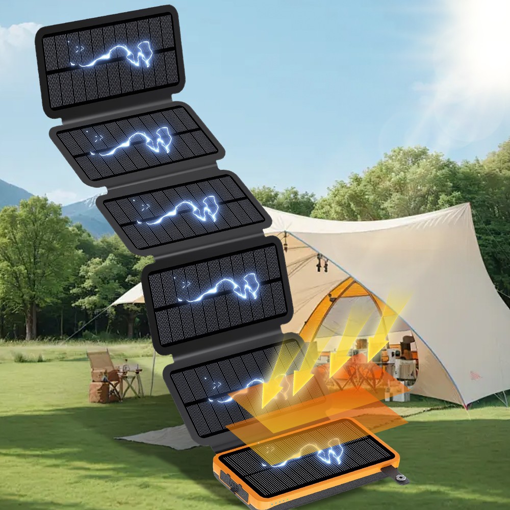 46800mAh Portable Solar Power Bank Mobile Phone Charger Panel Camping Outdoor