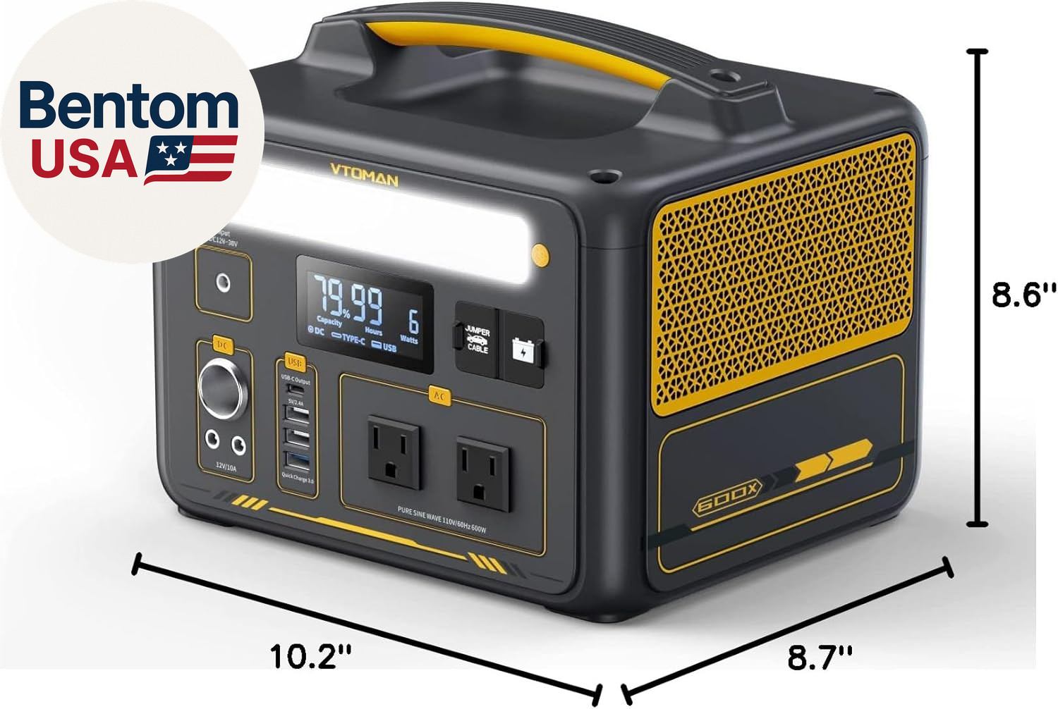 Jump 600X Portable Power Station 600W, 299Wh Solar Generator Lifepo4 Battery Pow
