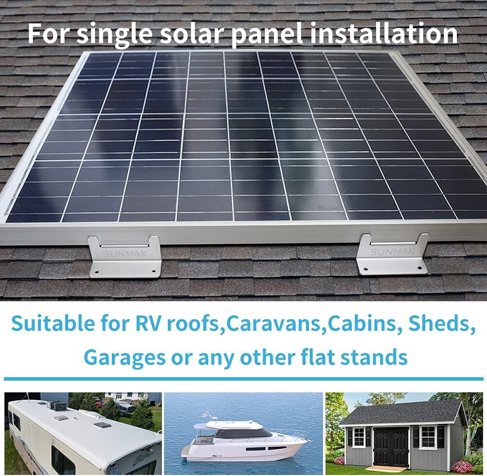 SUNMAK 16 Units per Set Solar Panel Mounting Z Brackets Solar Panel Mounting