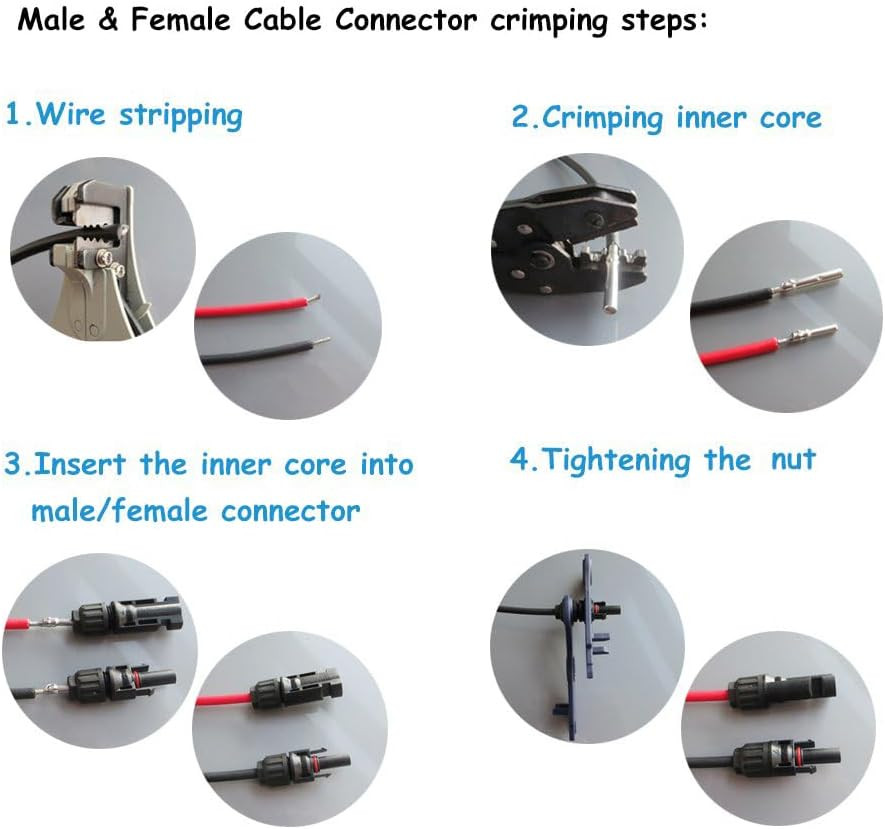 25Pairs / 50PCS Solar Connectors – Male & Female IP67 Waterproof Connector (25 P