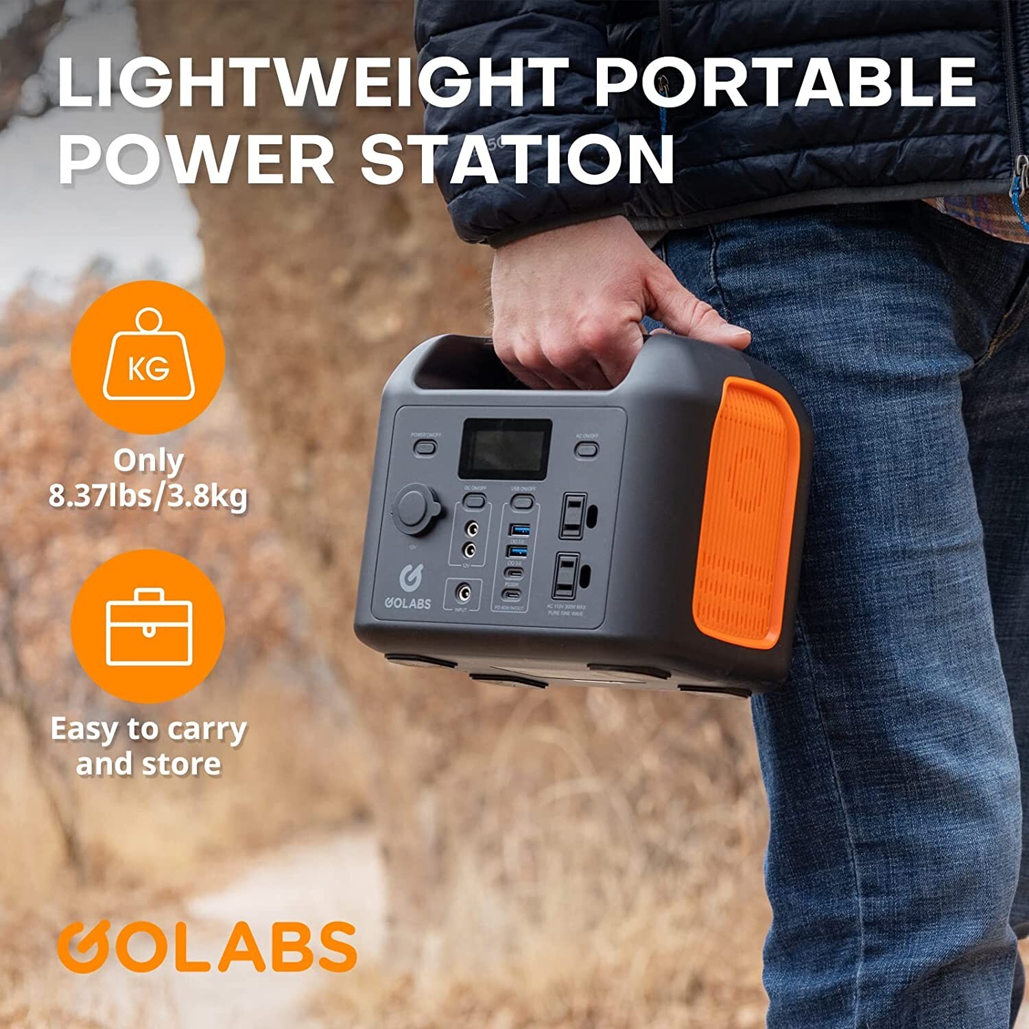 GOLABS Portable Power Station R300 299Wh LiFePO4 Battery Backup Solar Generator