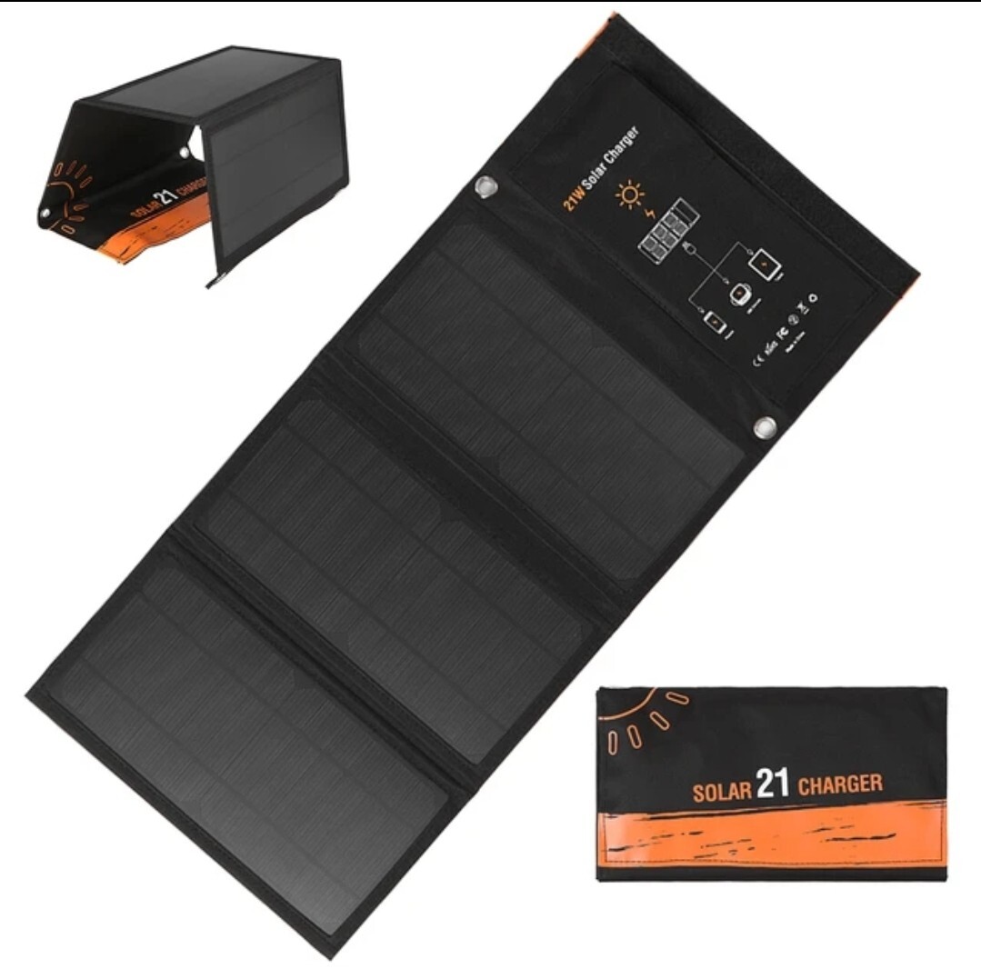 21W Portable Solar Panel Charger Waterproof Foldable Solar Panel with USB Port