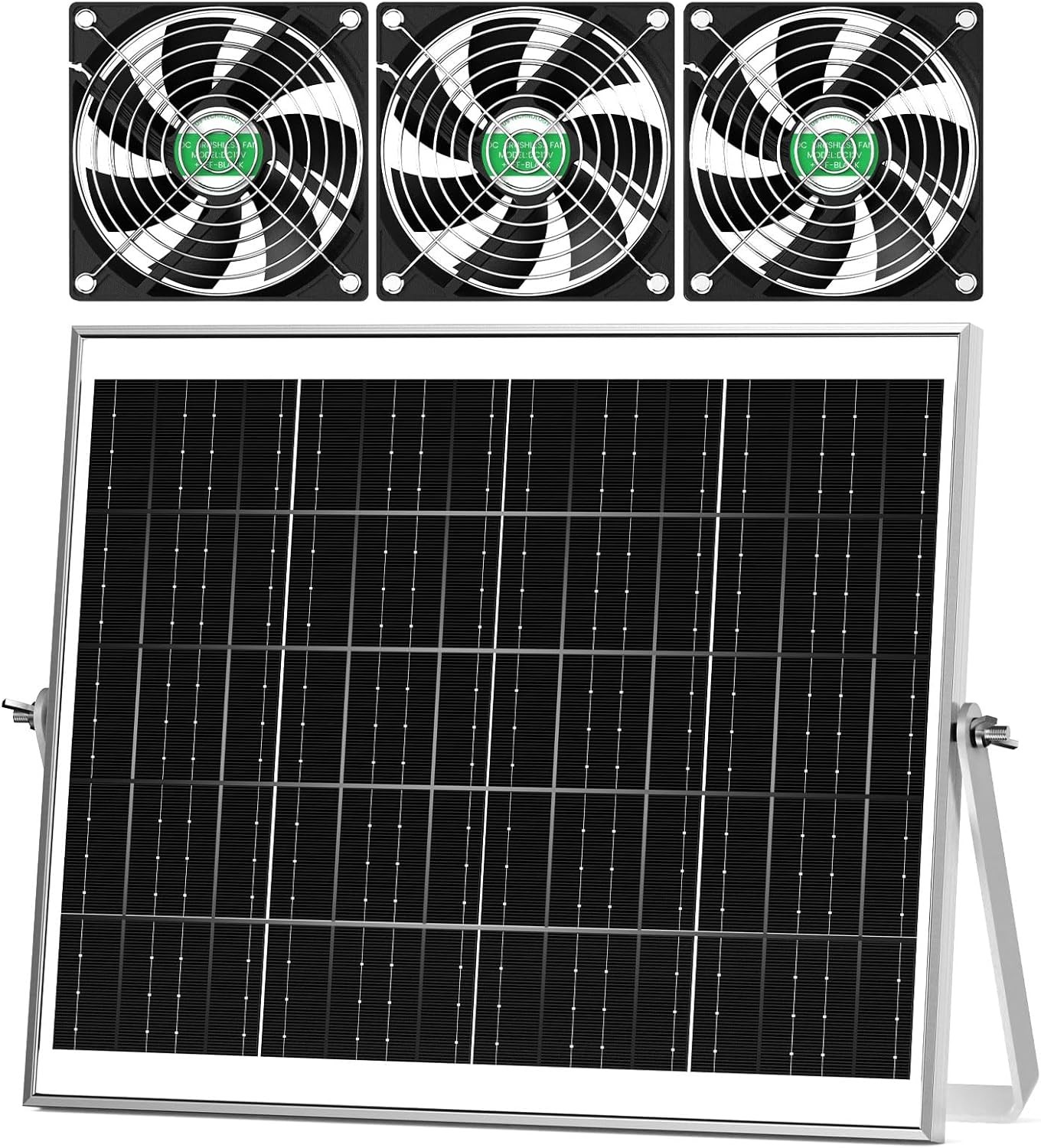 Solar Greenhouse Fan 3 Kit 30W Large Solar Powered Exhaust & Intake Fan Outdoor