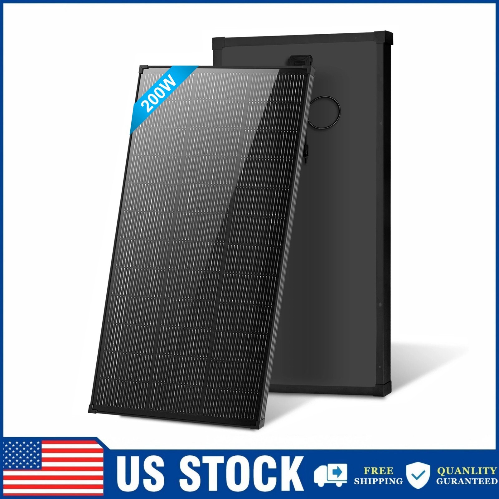 AeternaSol 200W Solar Panel Mono N-Type 18V PV RV Home Camping Battery Off-Grid