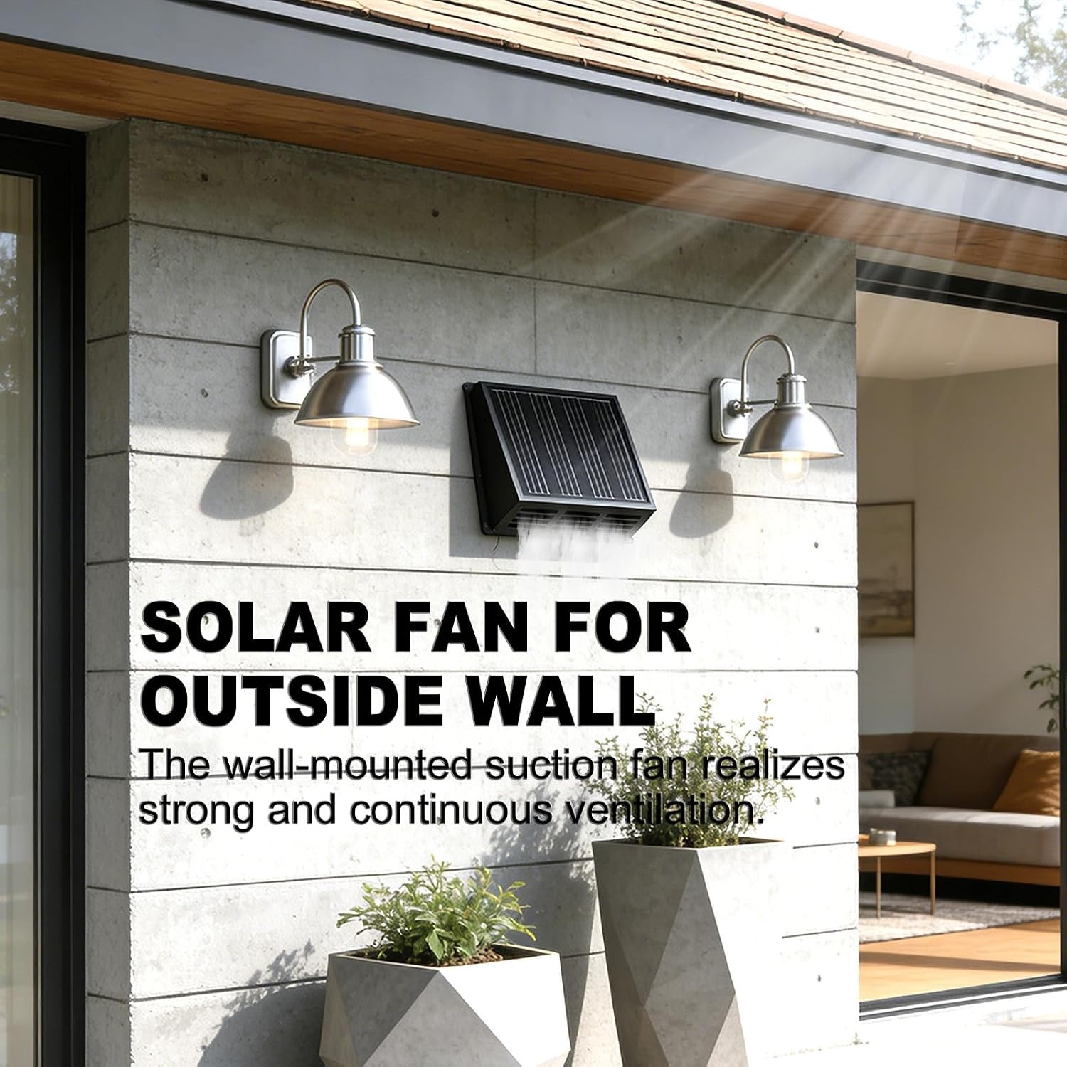 25W Solar Exhaust Fan 2500 RPM High-Speed Exhaust Fan W/ 12V Monocrystalline