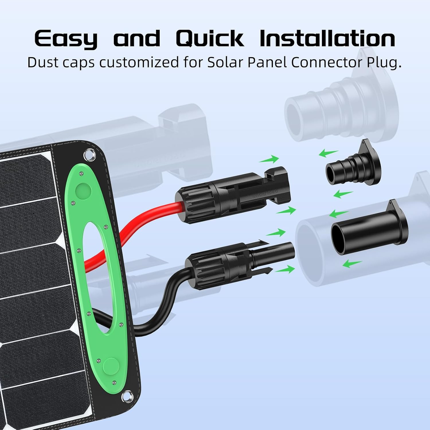 5 Pairs Solar Connector Caps, IP68 Weather Resistant Dust Male and Female Cap fo