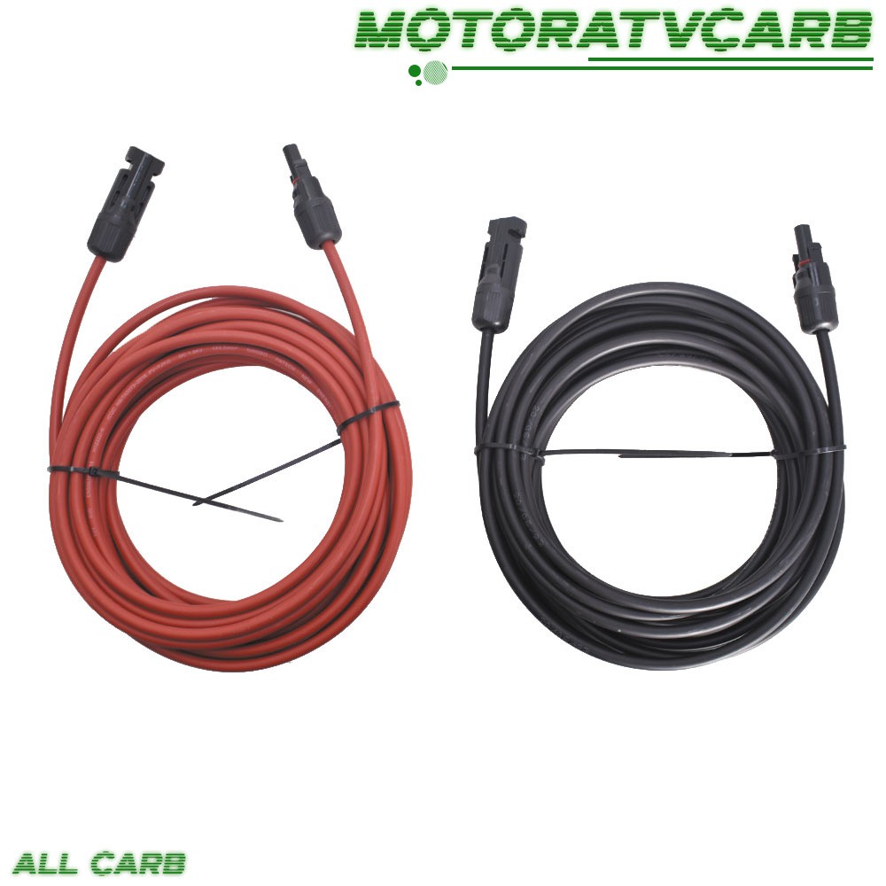 ALL-CARB 12 AWG 20 FT Black + Red Solar Panel Extension Cable Wire Connector
