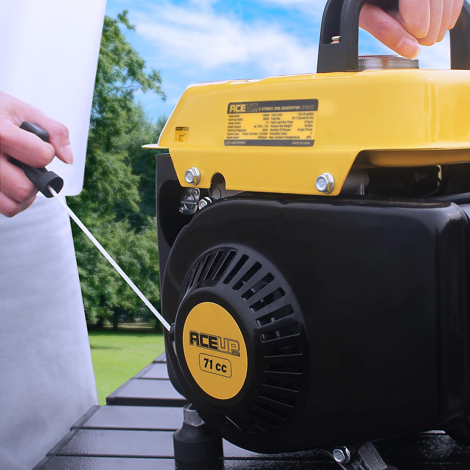1,200W Gas Powered Generator, Small Portable Generator for Home Use Ultraligh…