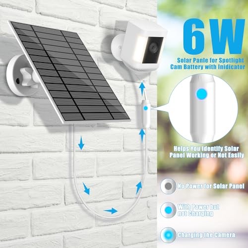 6W Solar Panel Compatible with Ring Spotlight Cam 6W Solar Panel for Ring