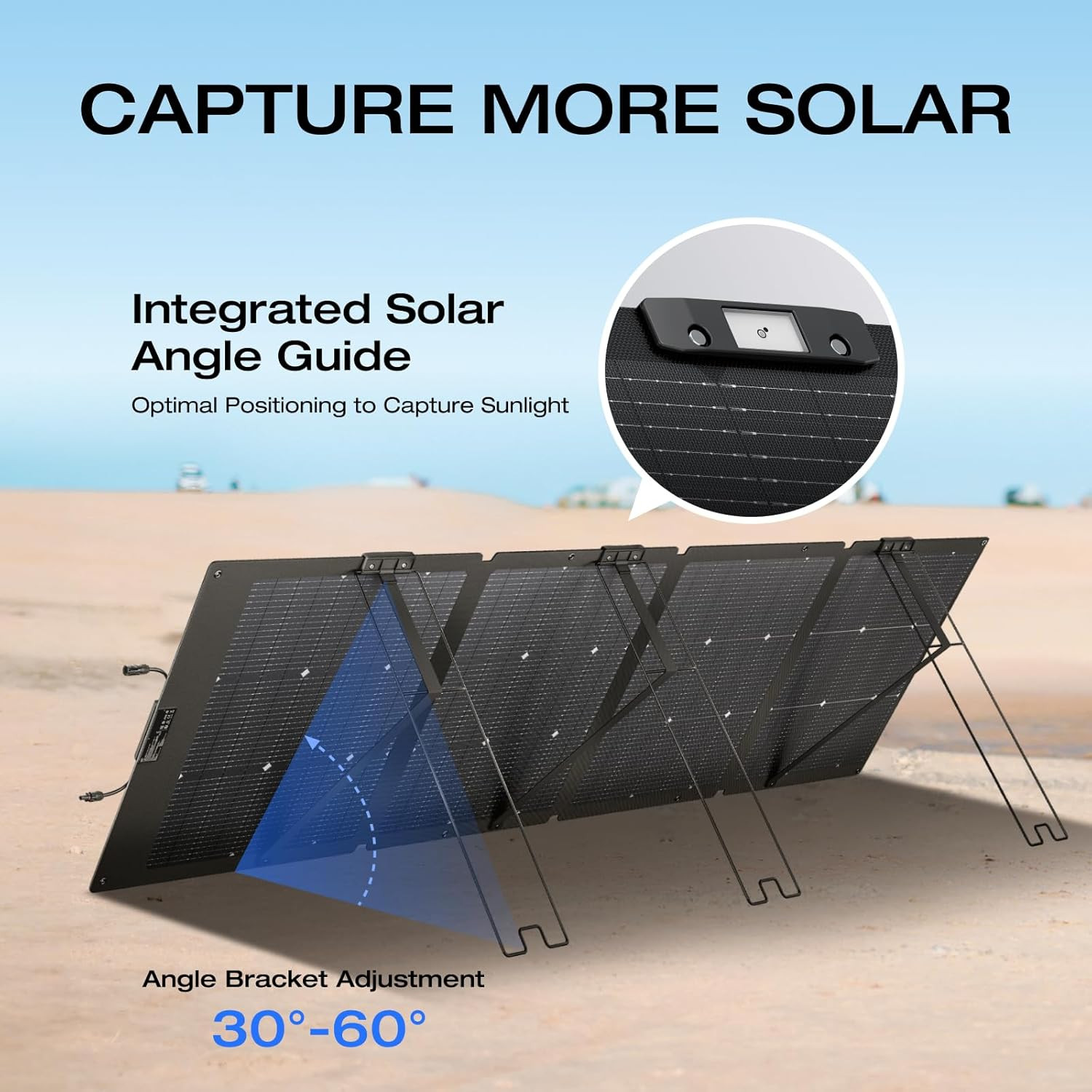 EF ECOFLOW 220W Portable Solar Panel, Bifacial Design up to 25% Conversion Effic